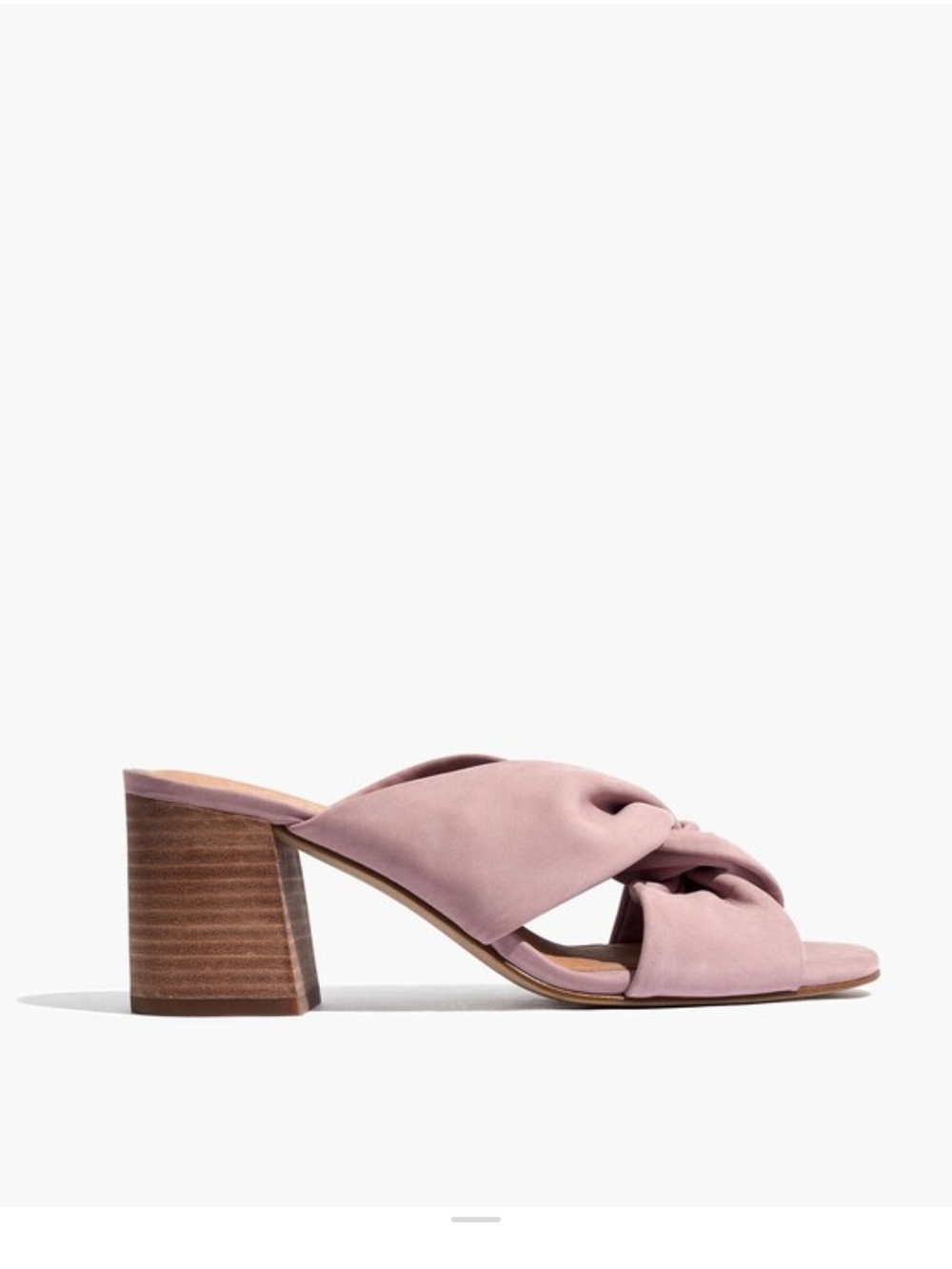 Madewell New Twist-Knot Block Heel Mule in a Soft Antique Purple. Women Size 8.